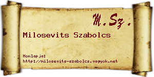 Milosevits Szabolcs névjegykártya