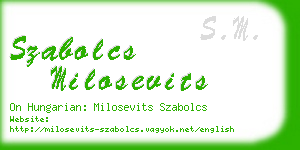 szabolcs milosevits business card